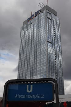 Berlin, Germany April 5, 2018: The Park Inn by Radisson Berlin Alexanderplatz is the tallest building and the eleventh-tallest structure in Berlin