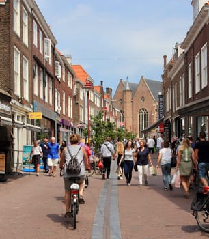 Goes, Netherlands July 7, 2018: Market day in Goes a Dutch town in the province of Zeeland, with about 37.619 inhabitants