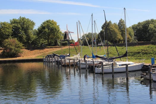 Brouwershaven, Netherlands July 15, 2018: The harbour of sailing boats