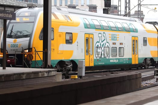 Berlin, Germany 1. April 2018: Ostdeutsche Eisenbahn GmbH (ODEG) is a joint venture founded in June 2002