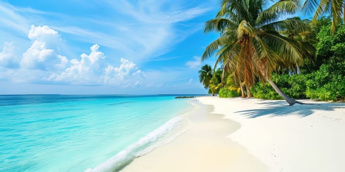 Panoramic image of an beautiful tropical beach