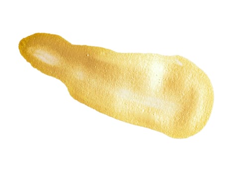 Golden paint strokes on a white background, luxury concept