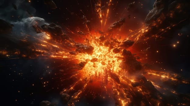 Explosion in space. Generative AI design