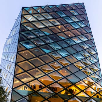 modern glass building in the centre of Tokyo