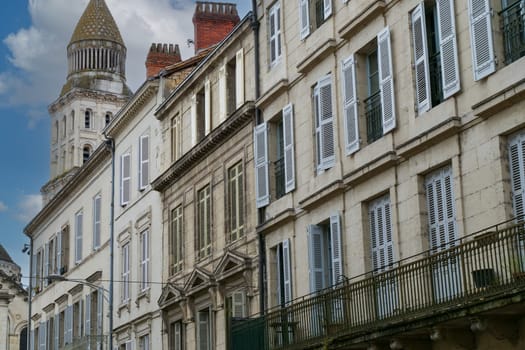 Vintage building facade wall with windows. the classic european architecture. France