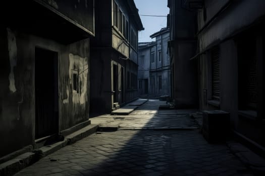 Narrow Alley in Old Town at Dawn. High quality photo