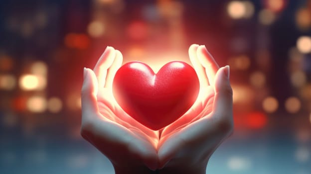 giving heart charity donation concept, ai