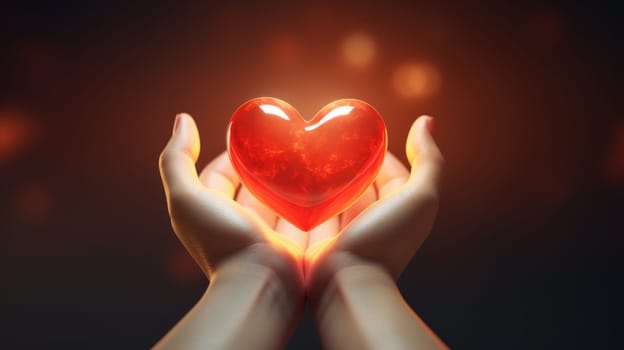 giving heart charity donation concept, ai