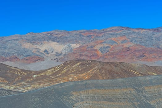 Colorful Hills In the Death Valley Desert in Death Valley National Park in California