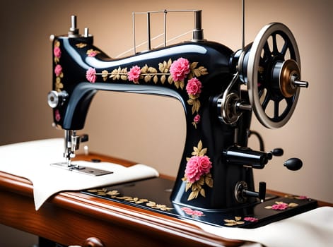 Closeup of the sewing machine