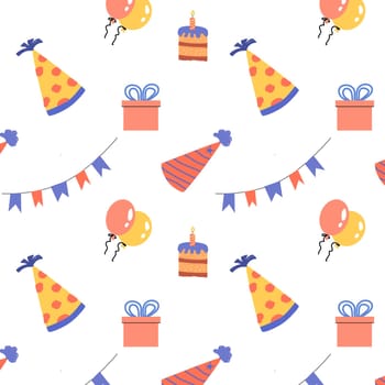 birthday anniversary seamless background. Vector illustration