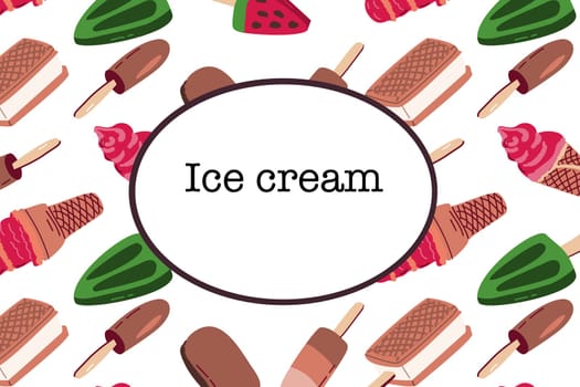 ice cream cartoon background for banner. Vector illustration can used for label, banner, poster, card.
