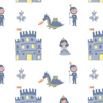 cute fairy characters seamless pattern isolated. Vector illustration can used for greeting card, childish celebration card, wallpapers.