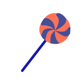 cartoon lollipop with red and blue colors. Vector illustration isolated.