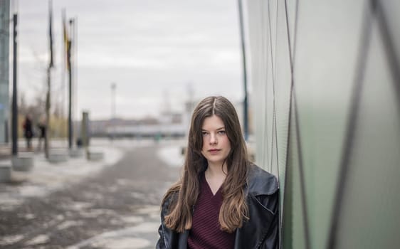 confident young woman in the city