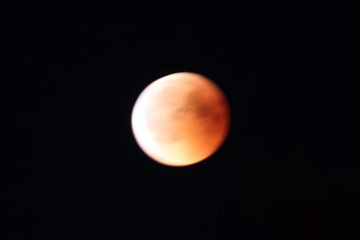 A beautiful blood moon, observed during a lunar eclipse