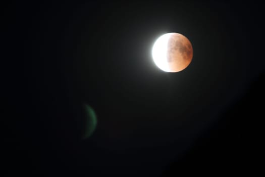 A beautiful blood moon, observed during a lunar eclipse