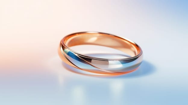 Gold and silver wedding band. Created using AI generated technology and image editing software.