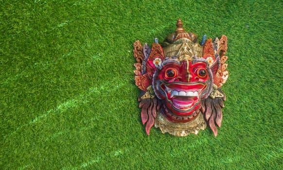 Balinese Barong mask souvenir. Decorative asian souvenir with magical powers to protect home