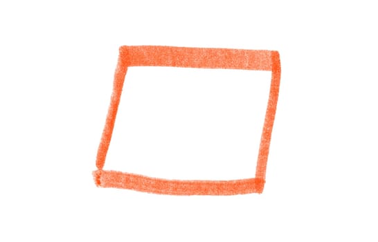 Red hand drawn rectangle on white background