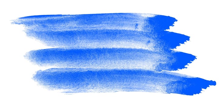 Paintbrush strokes blue on white background