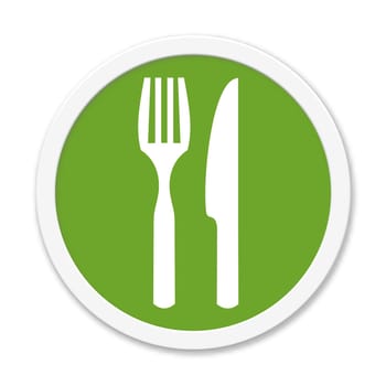 Round green Button showing Restaurant
