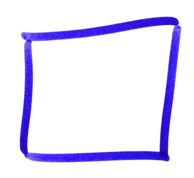 Blue rectangle painted with pencil
