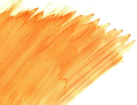 Hand drawn orange watercolor texture in left corner