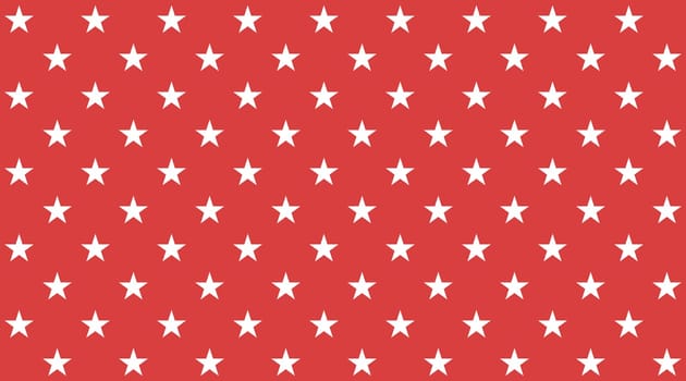 Seamless white stars on red background - Christmas banner