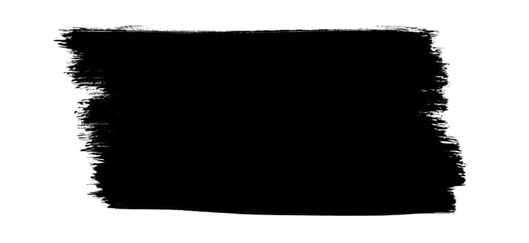 Very dirty black paintbrush banner with copyspace on white background