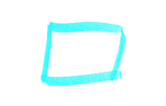 Blue rectangle painted with pencil