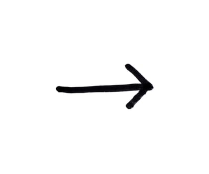 Black hand drawn pencil arrow