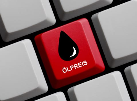 Information about Oil Price in german language online - 3d illustration