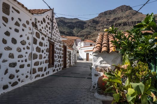 liebevoll restaurierte Häuser im Vorzeigedorf Fataga, San Bartolomé de Tirajana, Gran Canaria, Spanien