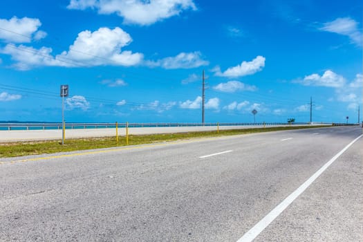 empty seven mile bridge in the keys near key west, Florida