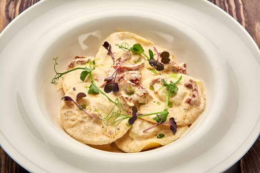 delicious dumplings in a deep dish. High quality photo