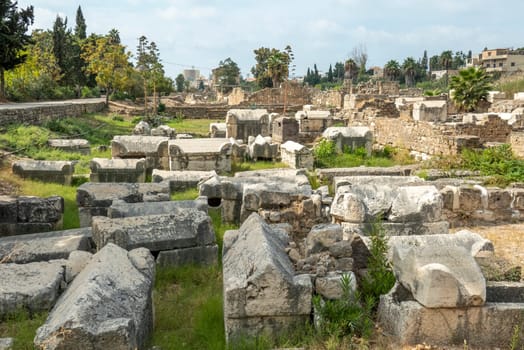 antique Roman ruins in Tyre - Sour - in  Lebanon, middle east