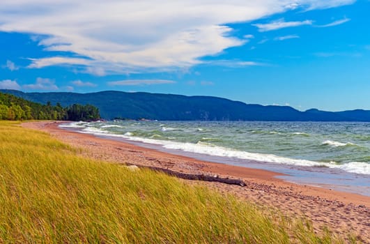 Inviting Beach on the Great Lakes Shore on Agawa Bay in Lake Superior Provincial Park in Ontario