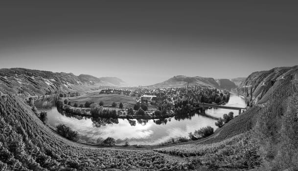 scenic moselle river loop at Leiwen, Trittenheim in Germany