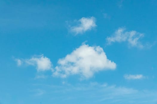 pattern of blue sky with soft harmonic stripes of clouds