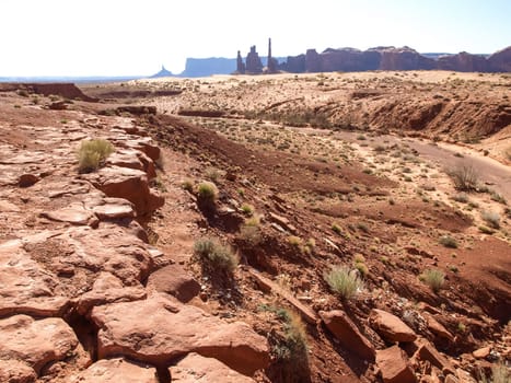 Landscape of the ancient rocks. Monument Valley, Arizona