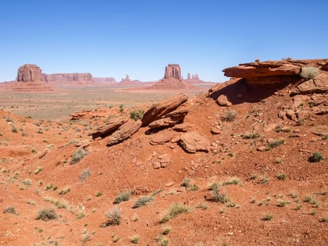 Landscape of the ancient rocks. Monument Valley, Arizona