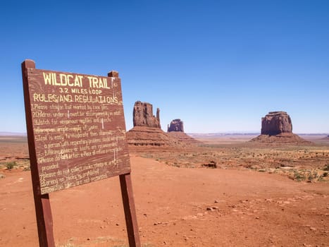 Monument Valley, Arizona, USA - May 12, 2013: The infrastructure for tourists near Monument Valley.