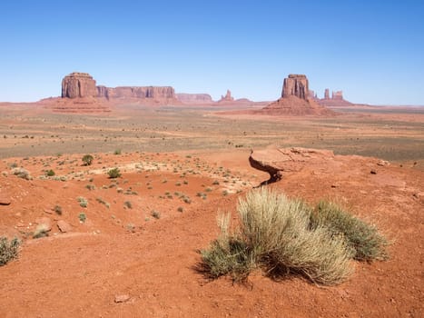 Landscape of the ancient rocks. Monument Valley, Arizona