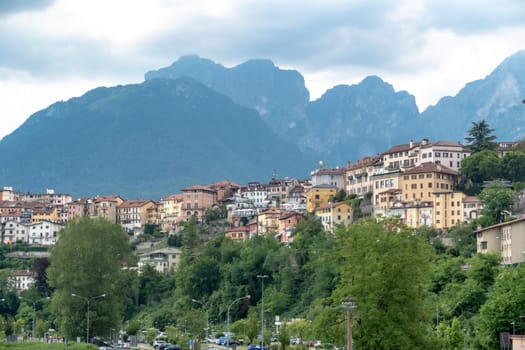 view to scenic vollage of Belluno, Italy in the Alps