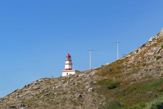 historic cape Silleiro Lighthouse in Bajona, Spain