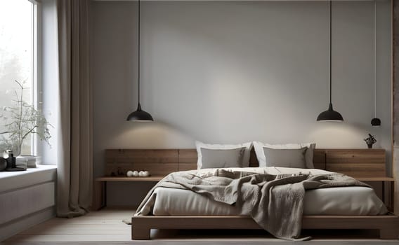 View on modern bedroom interior