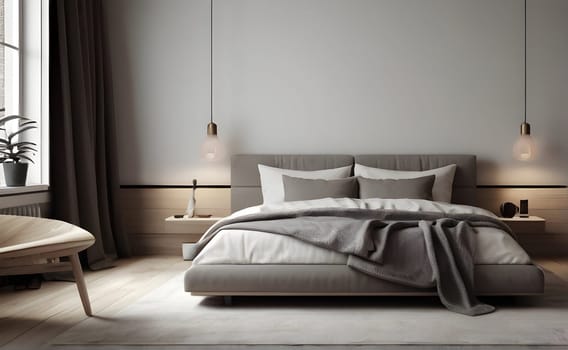 View on modern bedroom interior