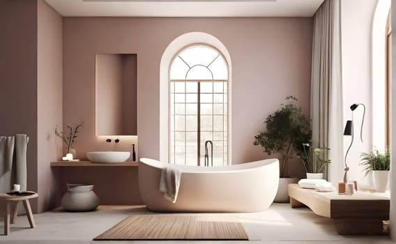 View of modern bathroom interior
