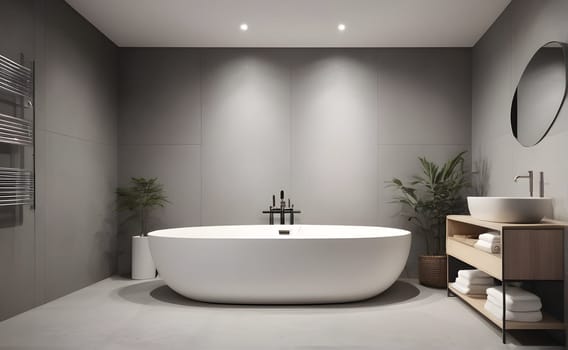 View of modern bathroom interior